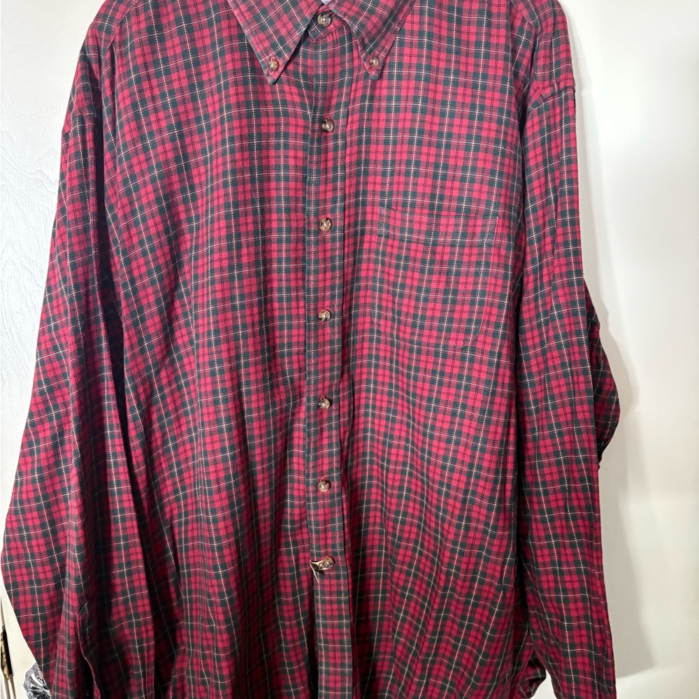 Brooks Brothers Red and Green Checkered Shirt